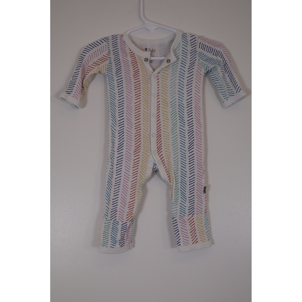 Kyte Baby Rainbow Herringbone Snap Romper NB